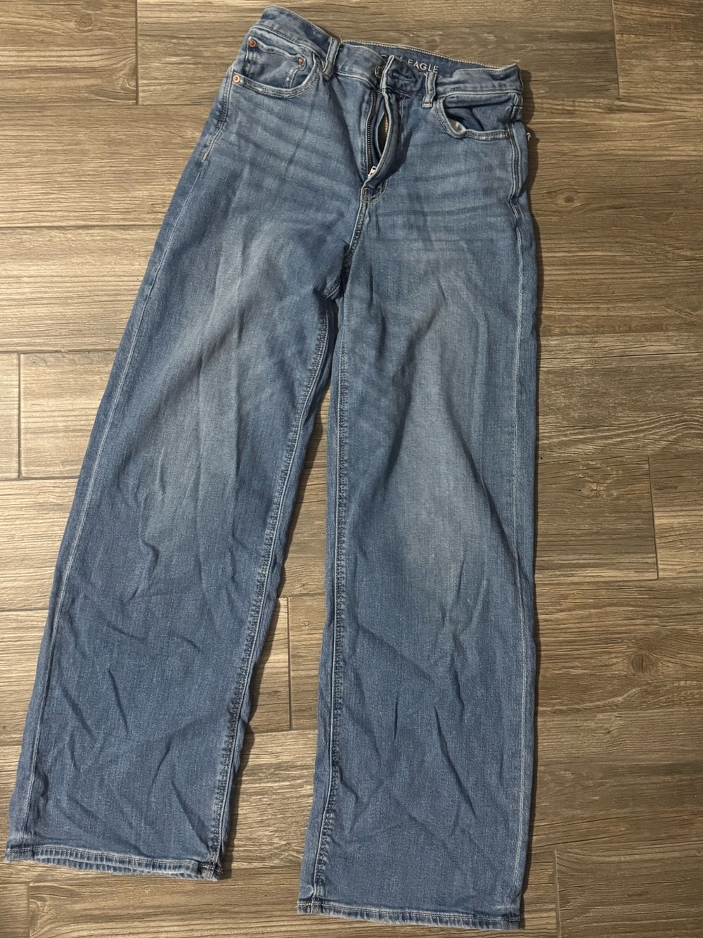American Eagle Outfitters Light Blue Wide-Leg Jeans